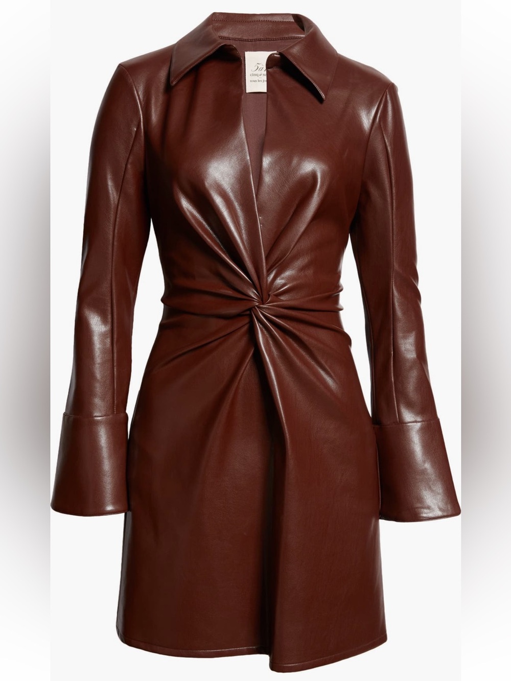 Mckenna Long Sleeve Faux Leather Dress